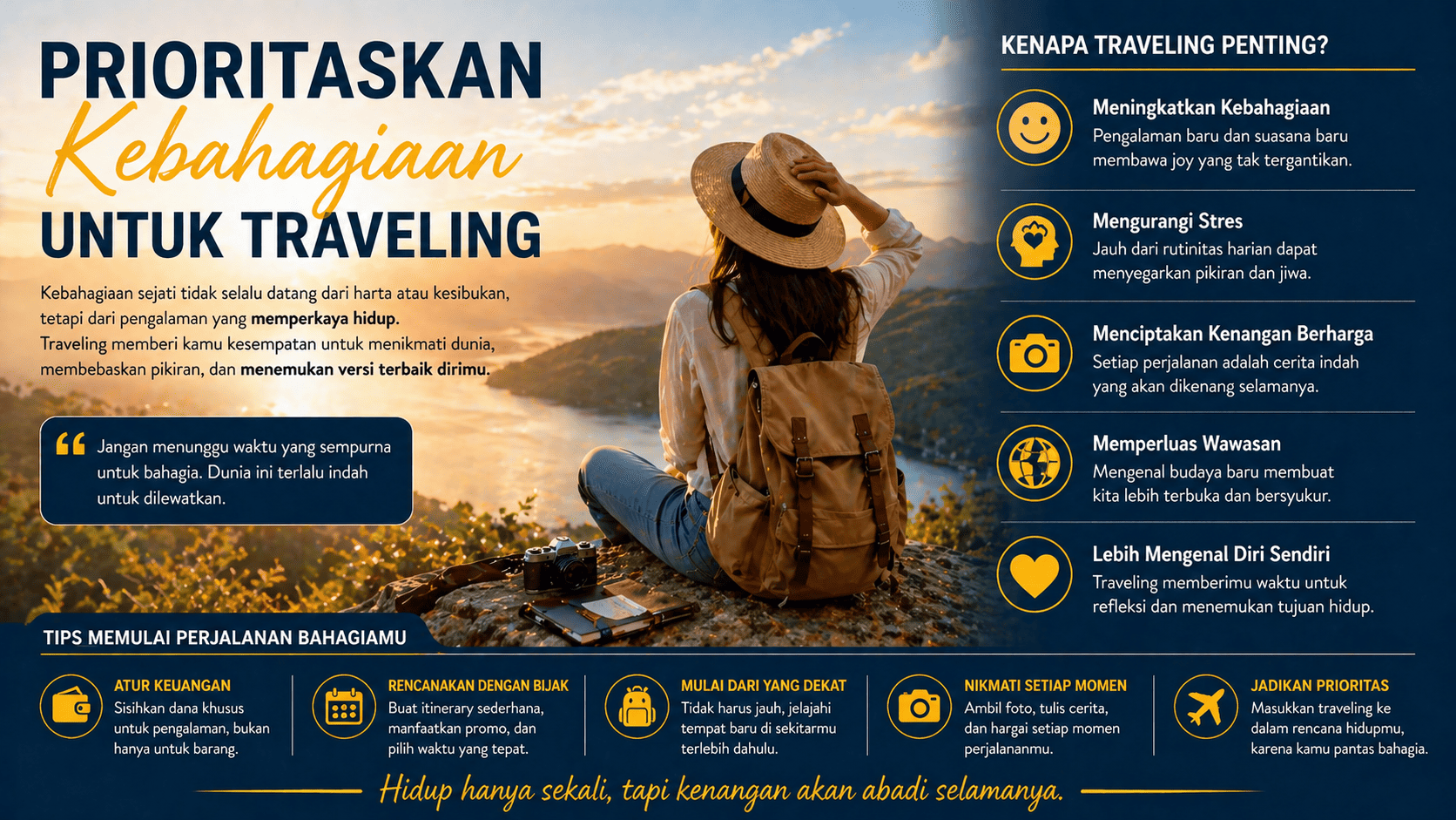 Prioritaskan Kebahagiaan untuk Traveling