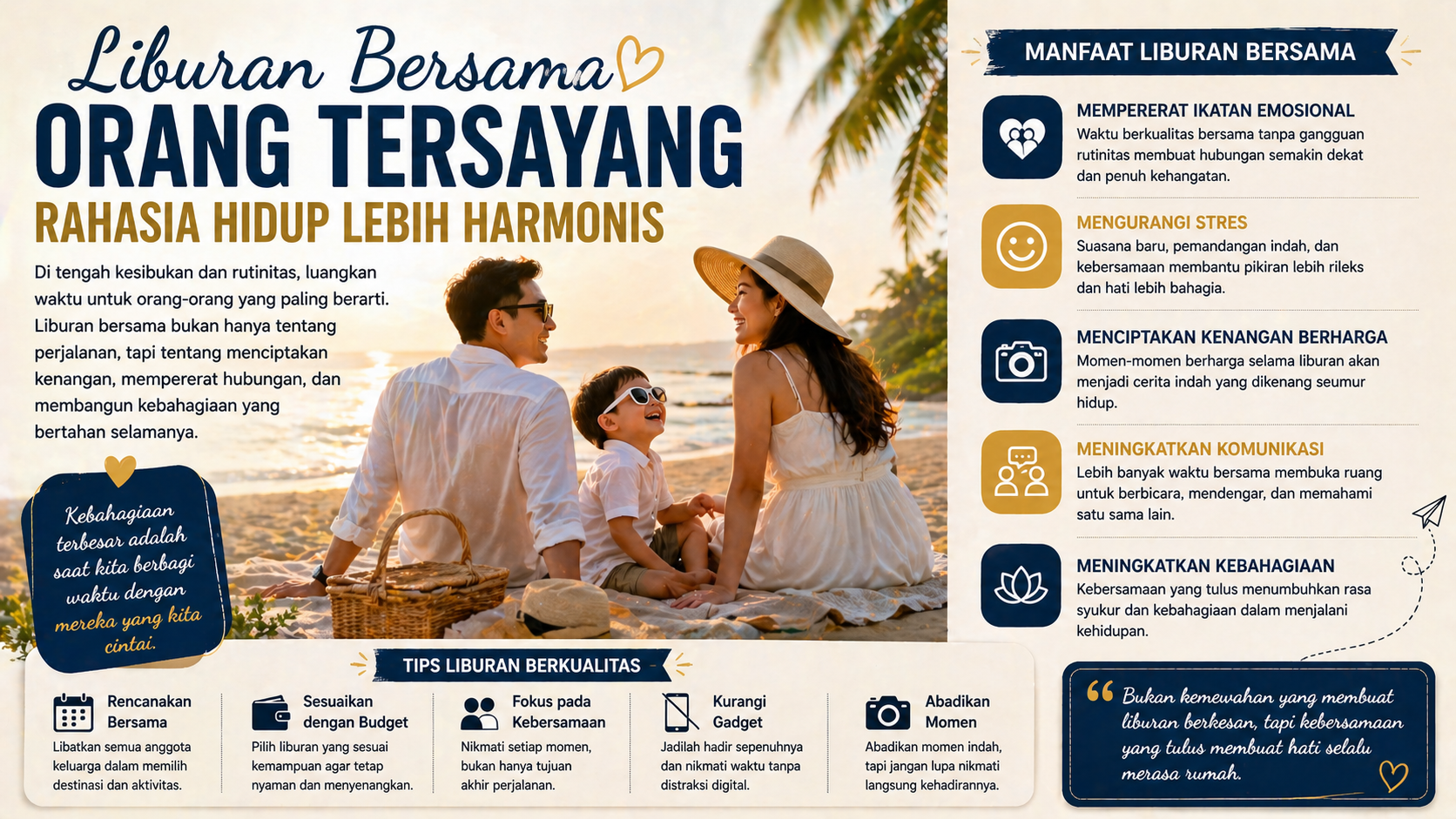 Liburan Bersama Orang Tersayang, Rahasia Hidup Lebih Harmonis