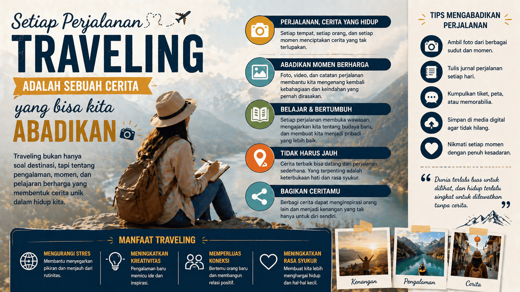 Setiap Perjalanan Traveling Adalah Sebuah Cerita yang Bisa Kita Abadikan