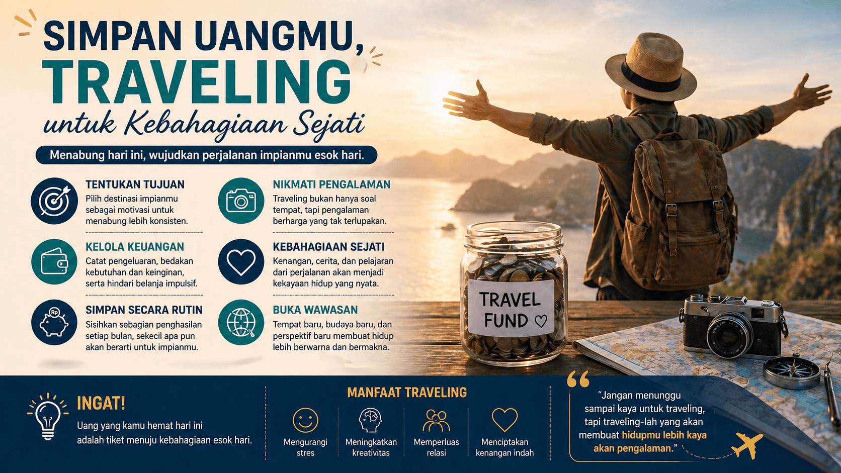 Simpan Uangmu, Traveling untuk Kebahagiaan Sejati