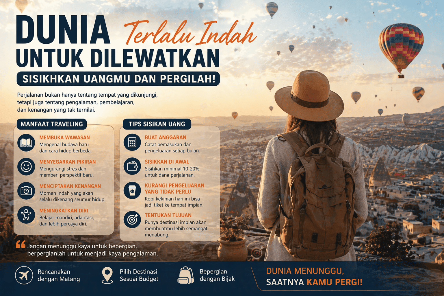 Dunia Terlalu Indah untuk Dilewatkan Sisihkan Uangmu dan Pergilah Menjelajah