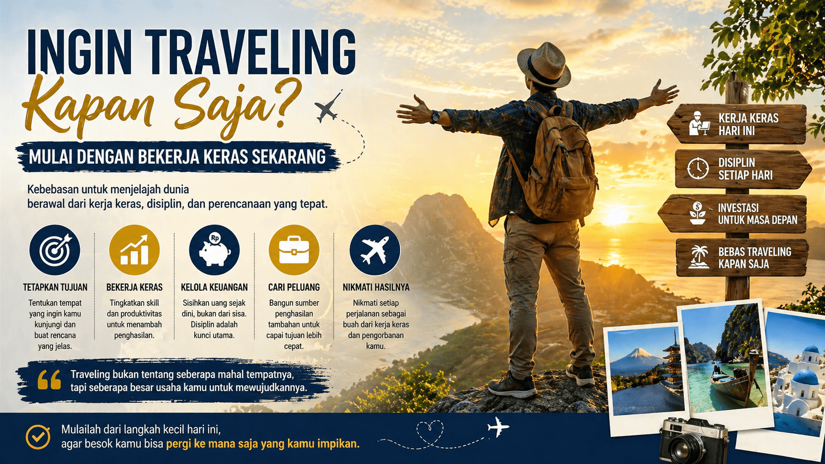 Ingin Traveling Kapan Saja? Mulai dengan Bekerja Keras Sekarang