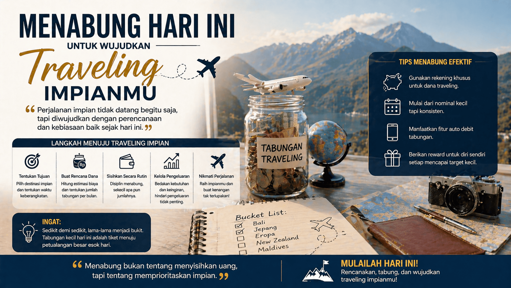Menabung Hari Ini untuk Wujudkan Traveling Impianmu