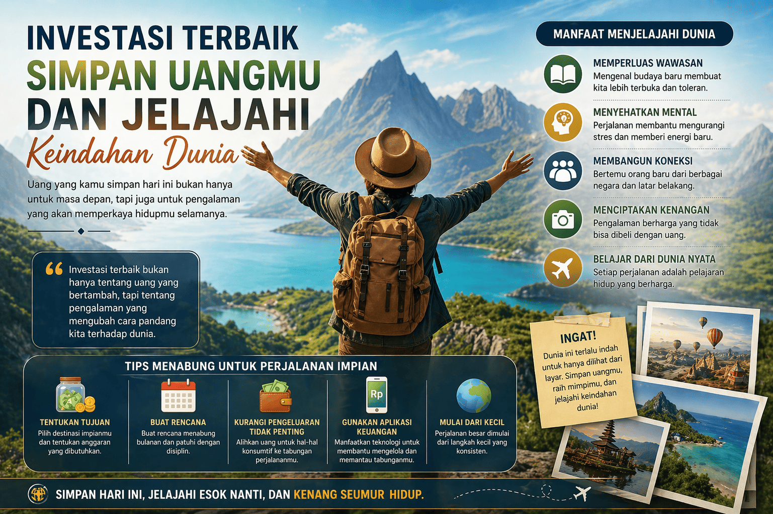 Investasi Terbaik, Simpan Uangmu dan Jelajahi Keindahan Dunia