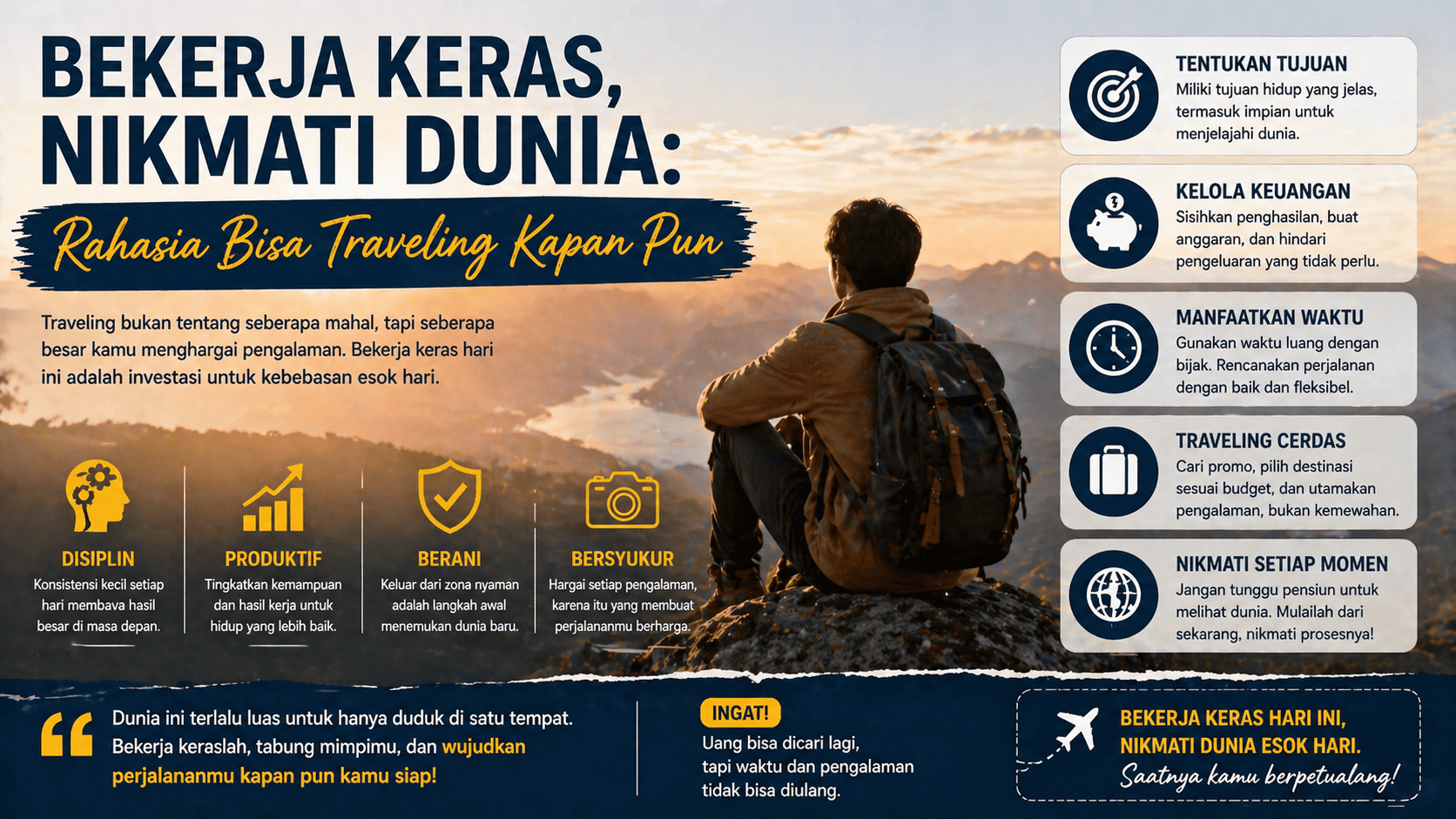 Bekerja Keras, Nikmati Dunia, Rahasia Bisa Traveling Kapan Pun