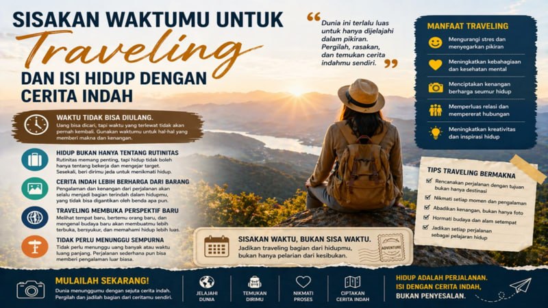 Sisakan Waktumu untuk Traveling dan Isi Hidup dengan Cerita Indah