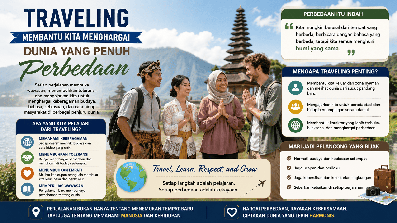 Traveling Membantu Kita Menghargai Dunia yang Penuh Perbedaan.