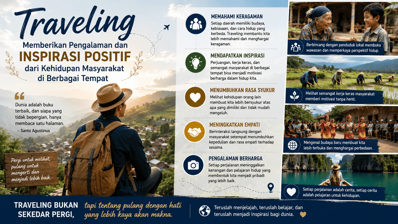 Traveling Memberikan Pengalaman dan Inspirasi Positif dari Kehidupan Masyarakat di Berbagai Tempat.