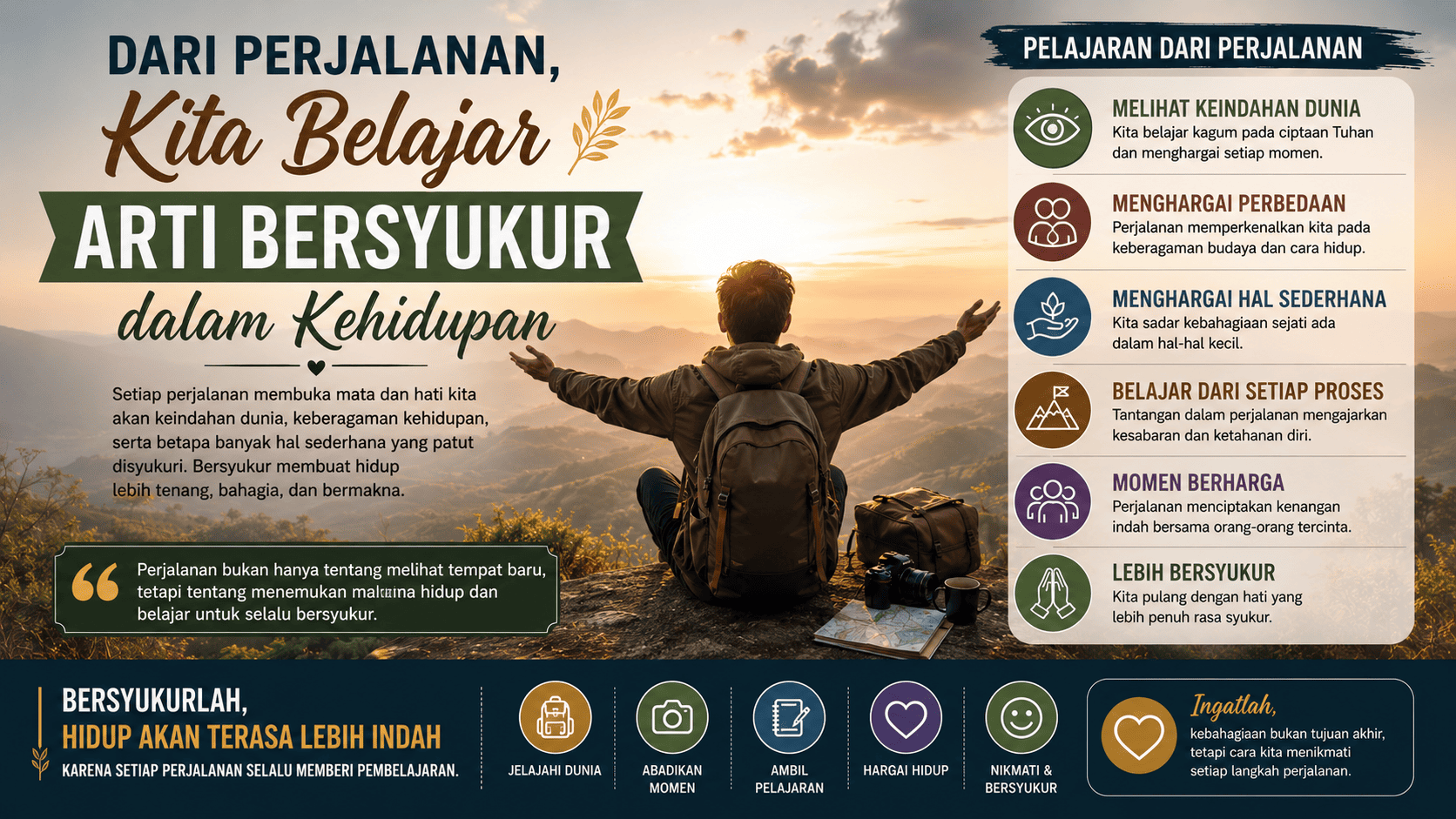 Dari Perjalanan, Kita Belajar Arti Bersyukur dalam Kehidupan.