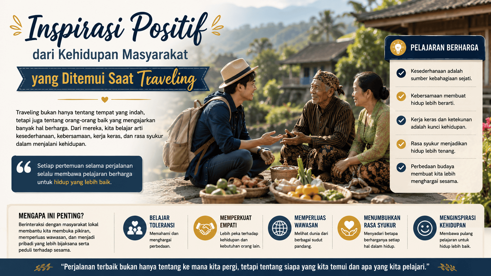 Inspirasi Positif dari Kehidupan Masyarakat yang Ditemui Saat Traveling.