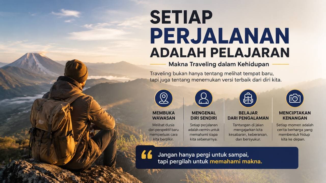 Setiap Perjalanan adalah Pelajaran, Makna Traveling dalam Kehidupan.