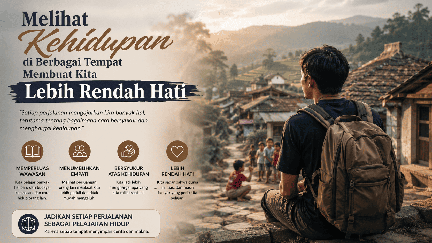 Melihat Kehidupan di Berbagai Tempat Membuat Kita Lebih Rendah Hati.