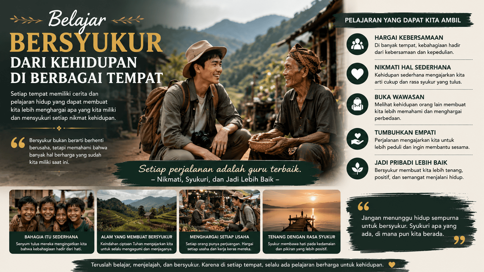 Belajar Bersyukur dari Kehidupan di Berbagai Tempat.