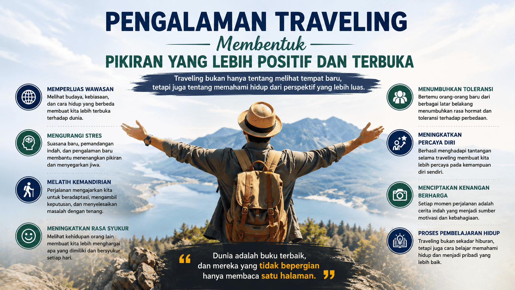 Pengalaman Traveling Membentuk Pikiran yang Lebih Positif dan Terbuka.