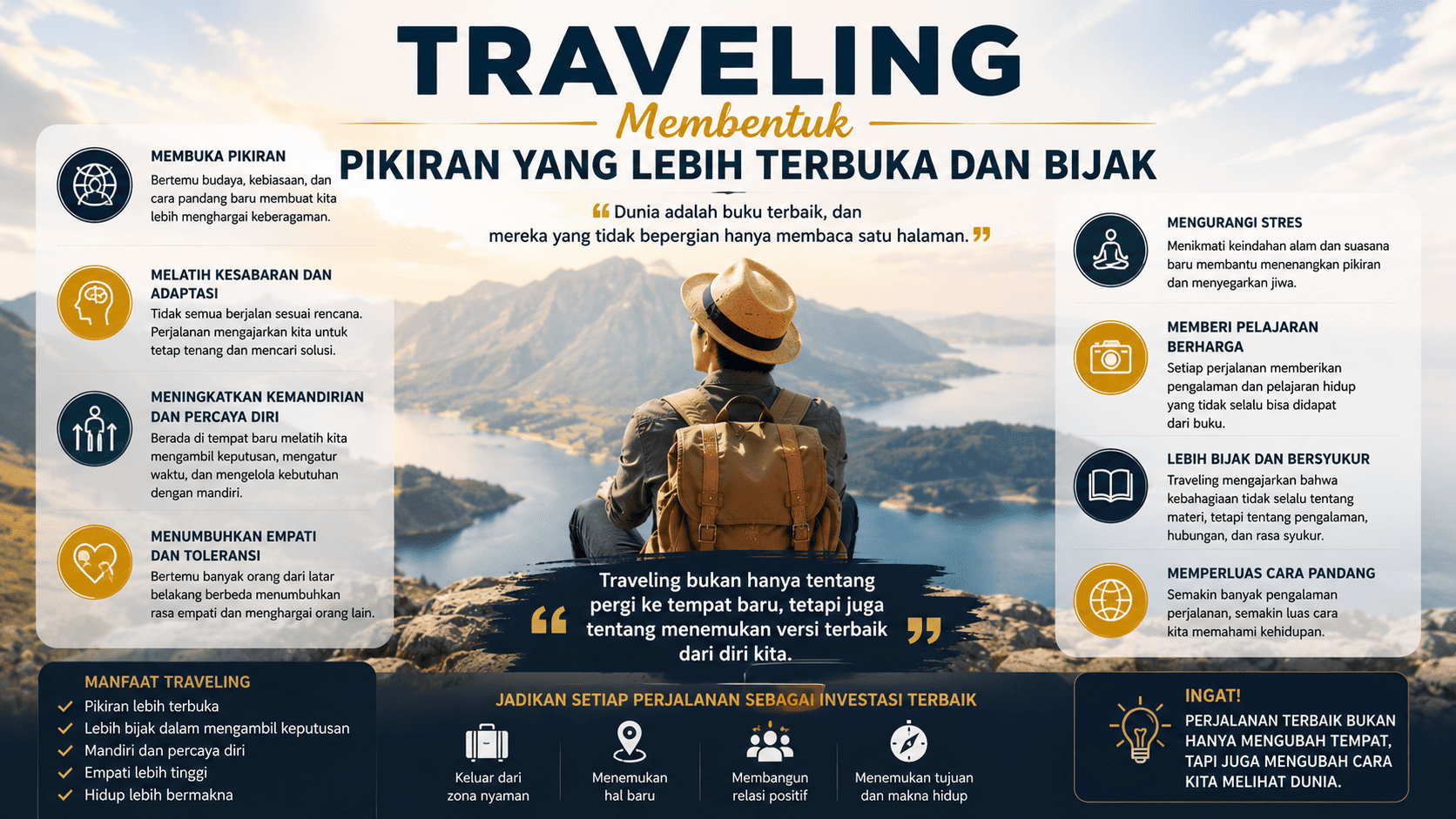 Traveling Membentuk Pikiran yang Lebih Terbuka dan Bijak.