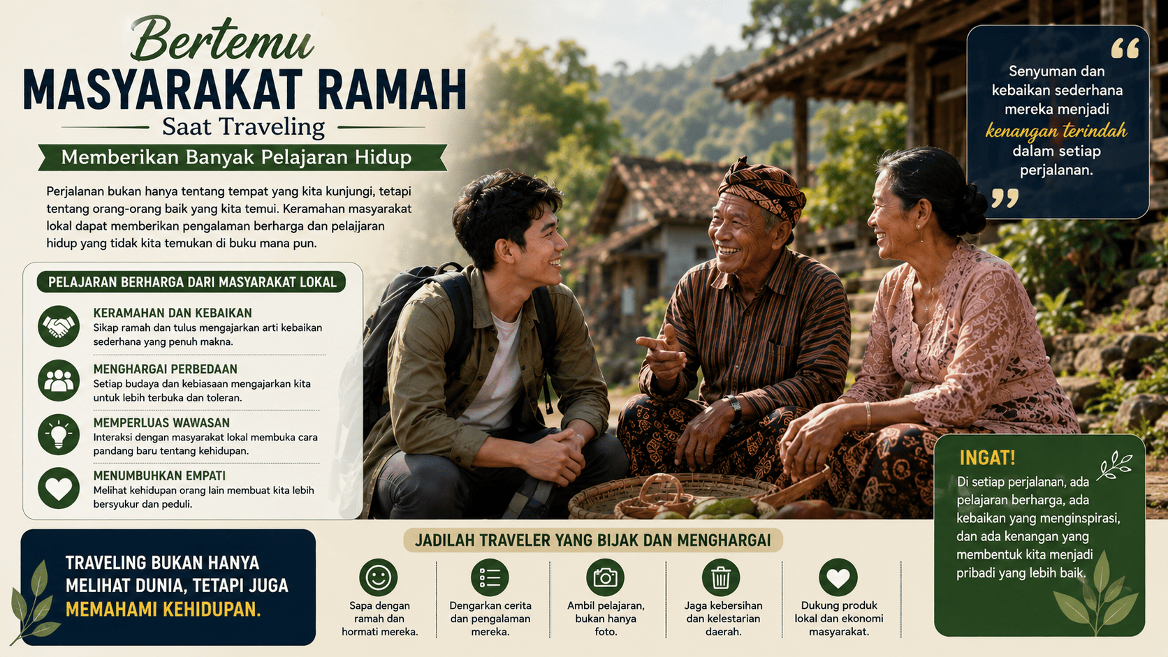 Bertemu Masyarakat Ramah Saat Traveling Memberikan Banyak Pelajaran Hidup.