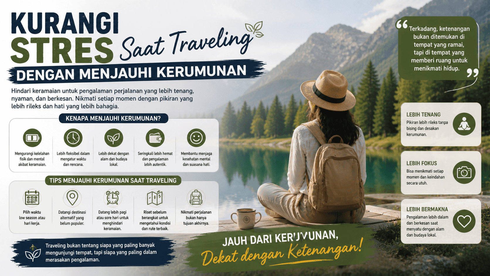 Kurangi Stres Saat Traveling dengan Menjauhi Kerumunan