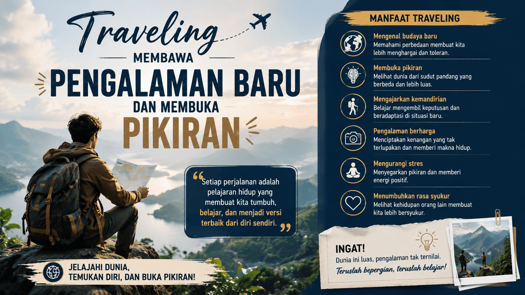 Traveling Membawa Pengalaman Baru dan Membuka Pikiran.