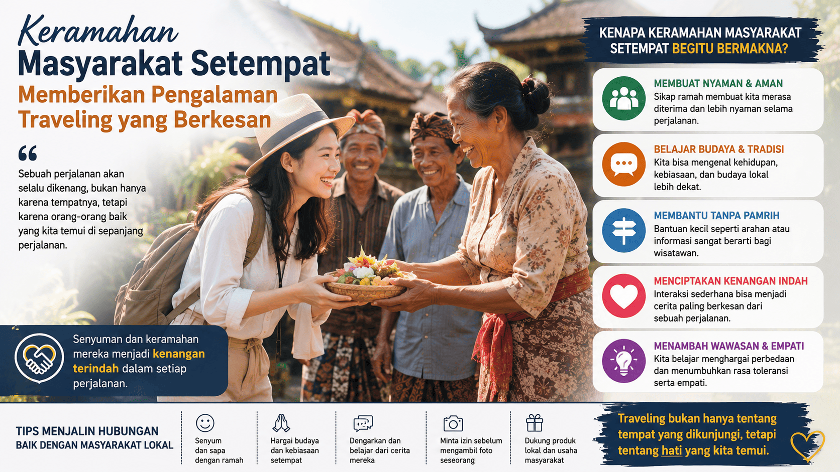 Keramahan Masyarakat Setempat Memberikan Pengalaman Traveling yang Berkesan.