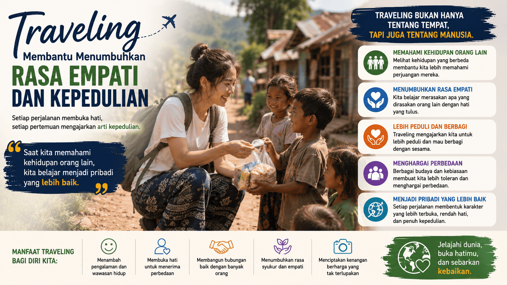 Traveling Membantu Menumbuhkan Rasa Empati dan Kepedulian.