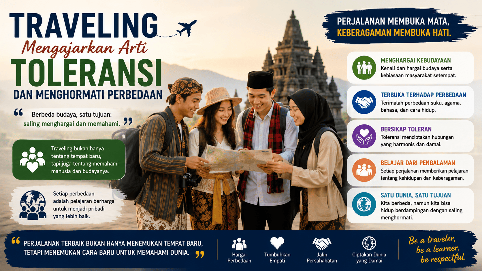 Traveling Mengajarkan Arti Toleransi dan Menghormati Perbedaan.