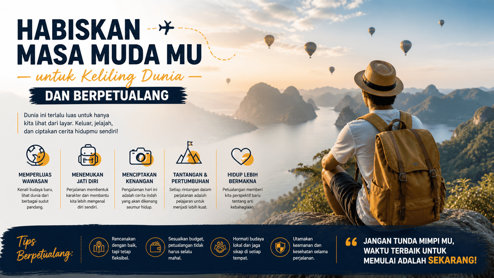 Habiskan Masa Mudamu untuk Keliling Dunia dan Berpetualang