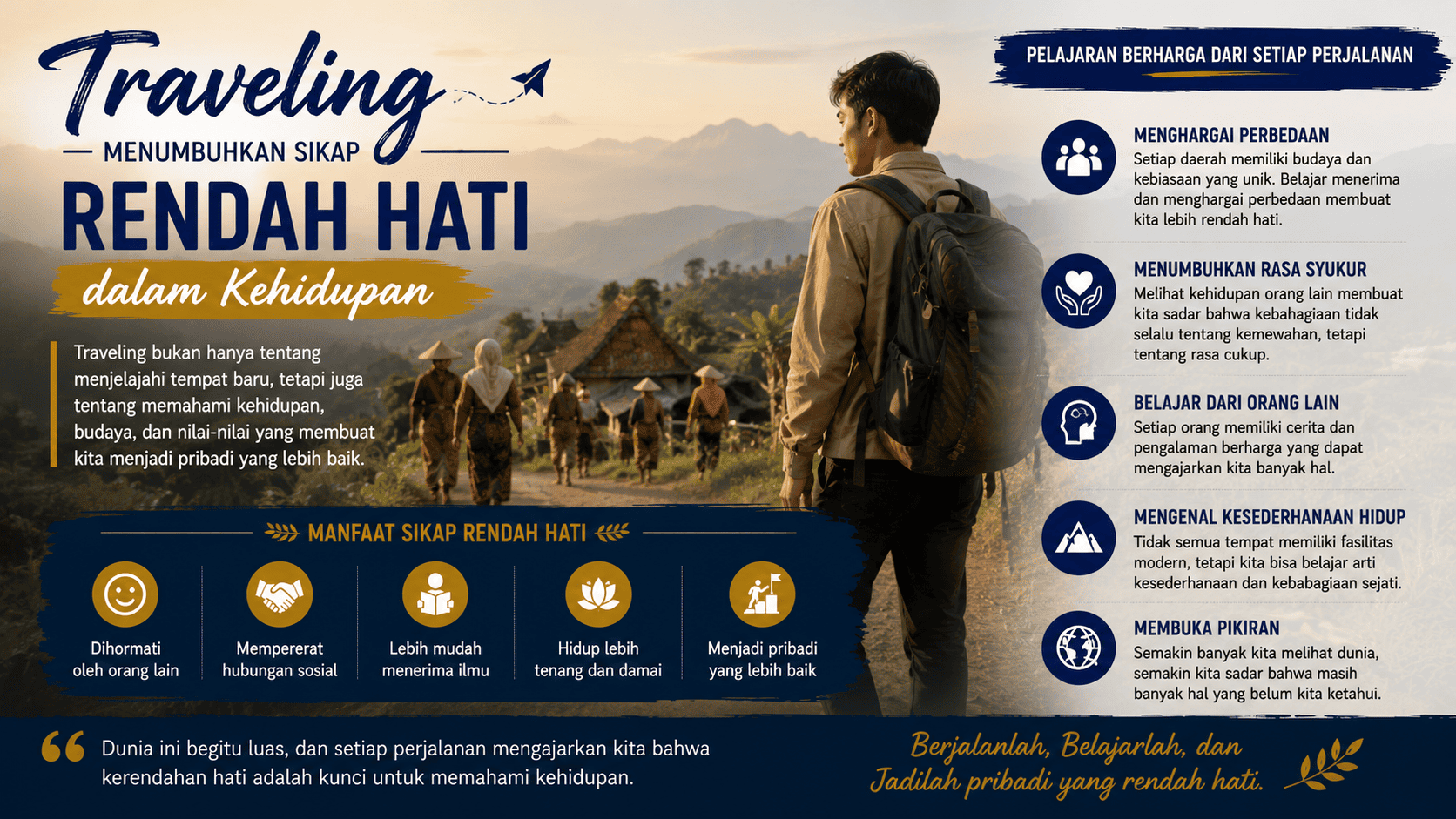 Traveling Menumbuhkan Sikap Rendah Hati dalam Kehidupan.