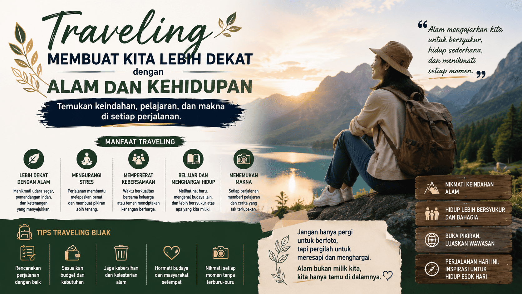 Traveling Membuat Kita Lebih Dekat dengan Alam dan Kehidupan.