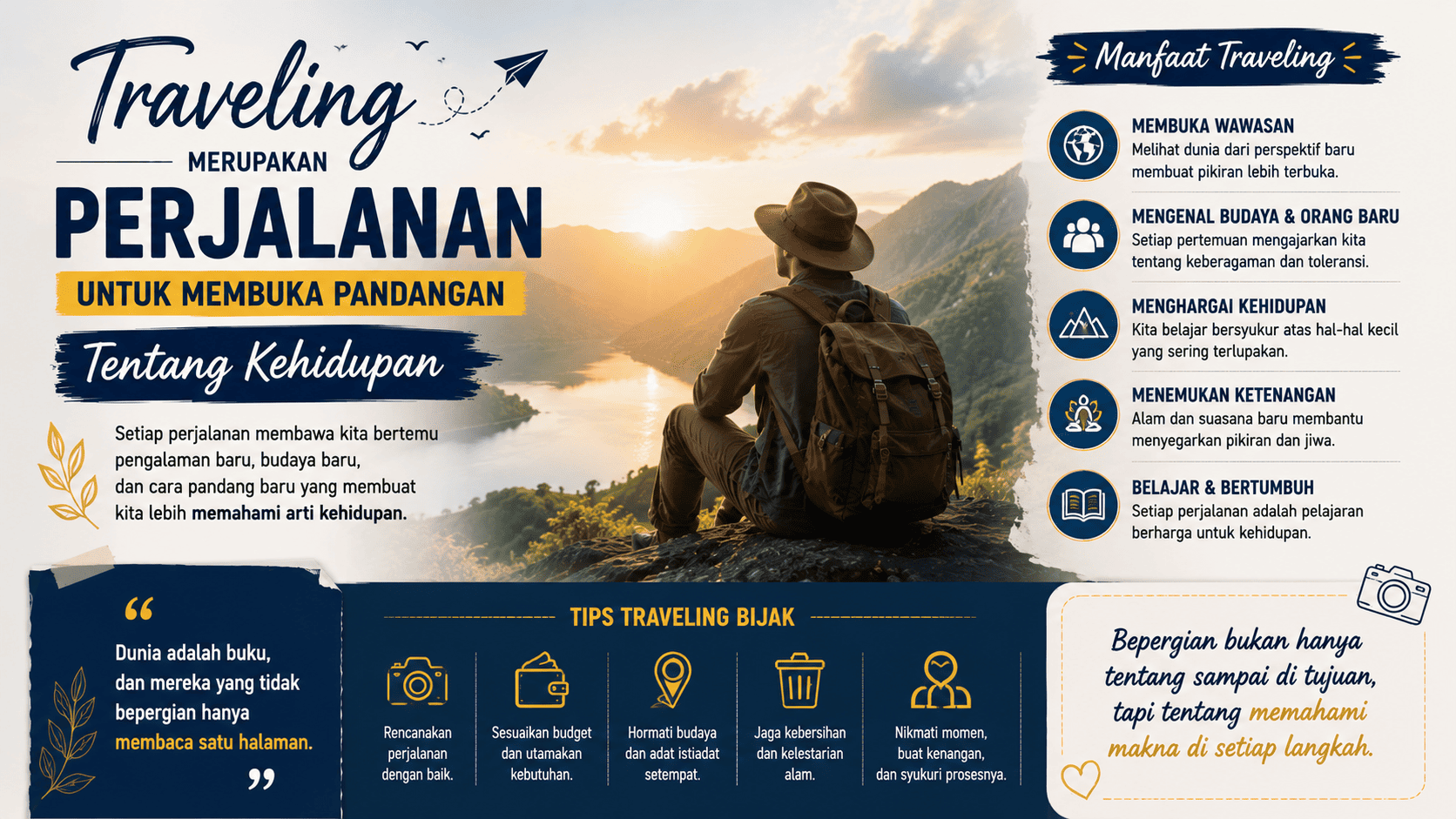 Traveling Merupakan Perjalanan untuk Membuka Pandangan Tentang Kehidupan.