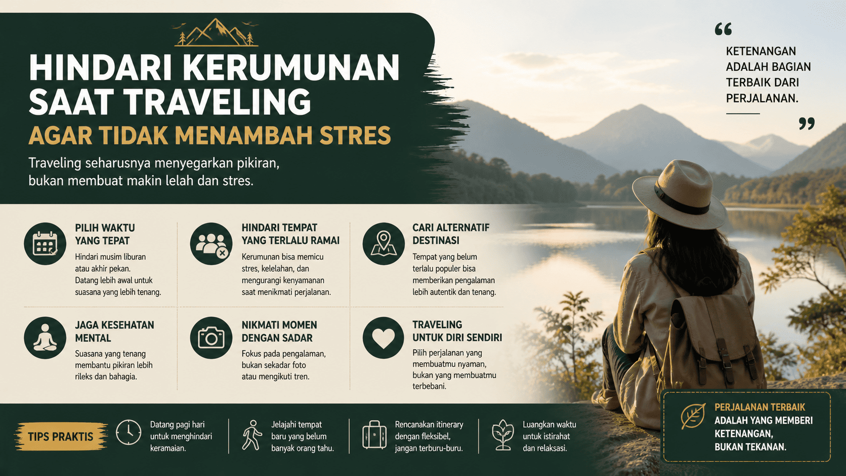 Hindari Kerumunan Saat Traveling agar Tidak Menambah Stres