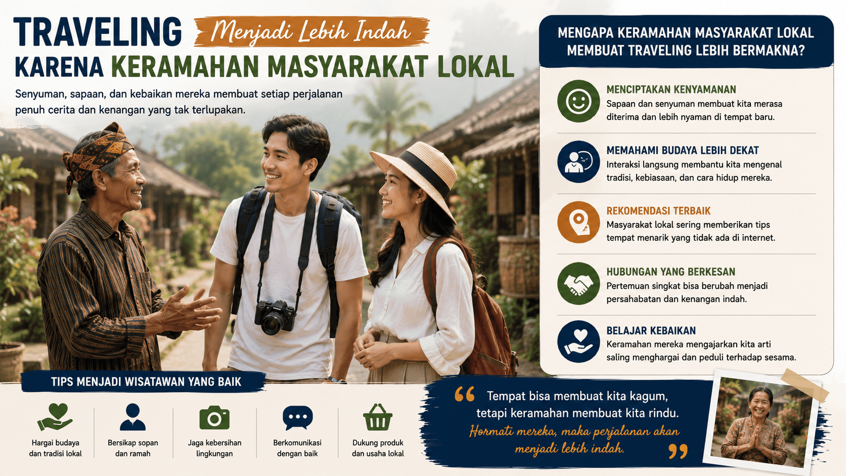 Traveling Menjadi Lebih Indah karena Keramahan Masyarakat Lokal.