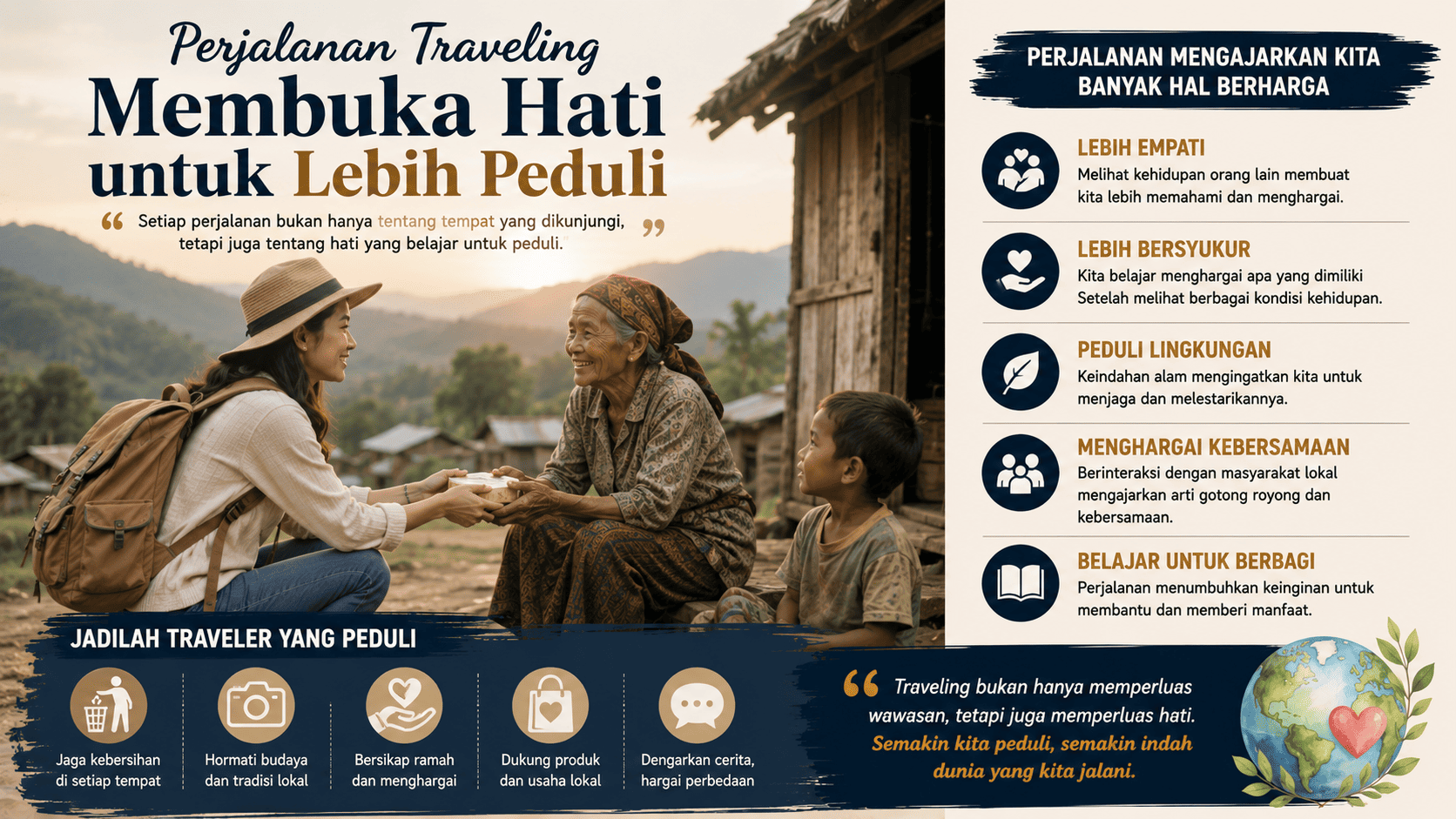 Perjalanan Traveling Membuka Hati untuk Lebih Peduli.