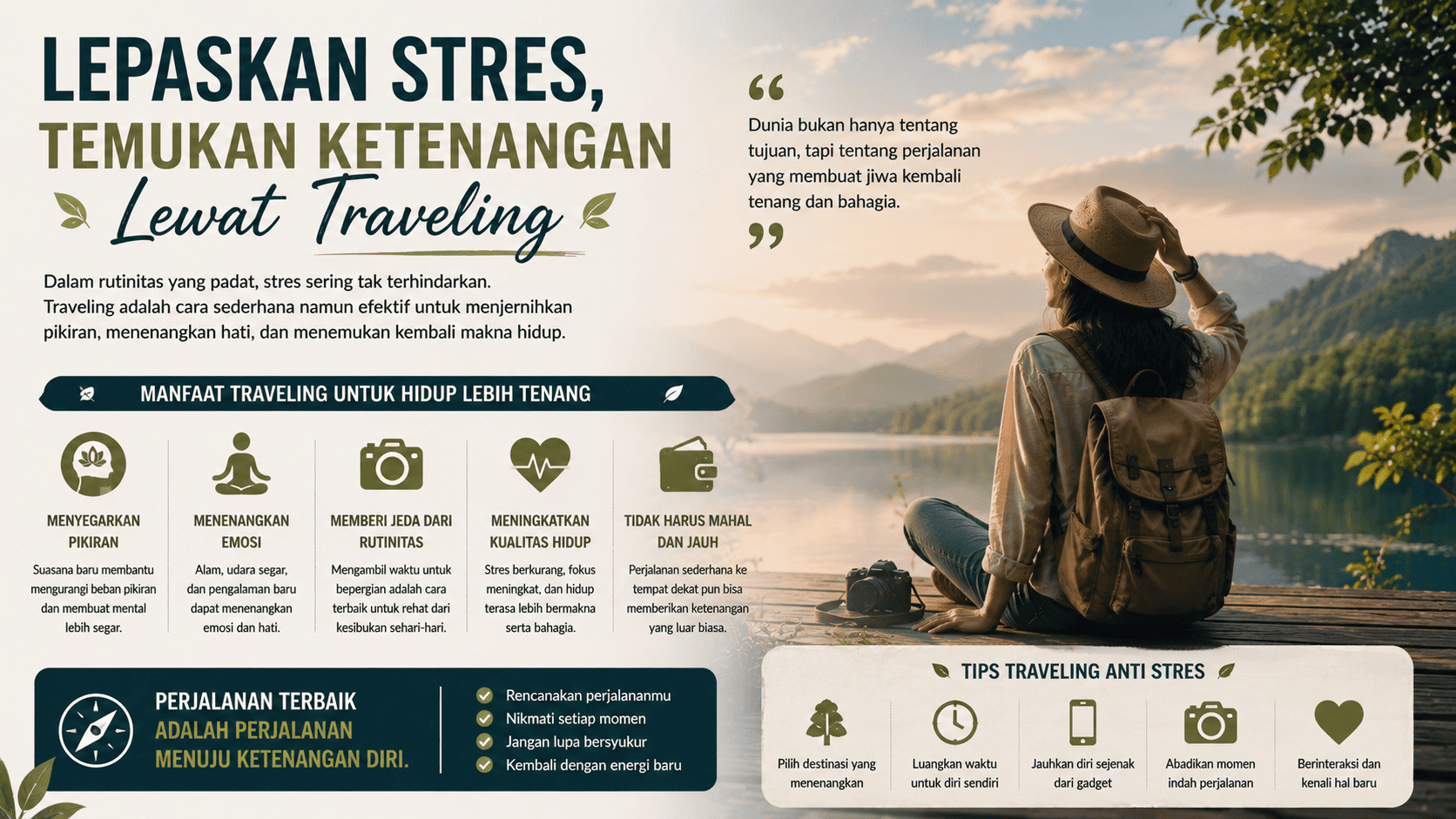 Lepaskan Stres, Temukan Ketenangan Lewat Traveling.