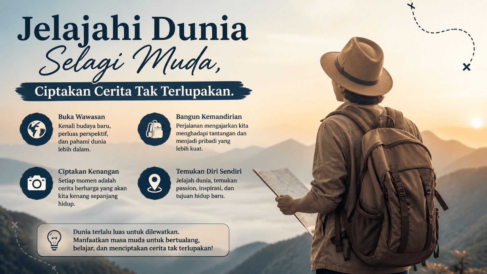 Jelajahi Dunia Selagi Muda, Ciptakan Cerita Tak Terlupakan