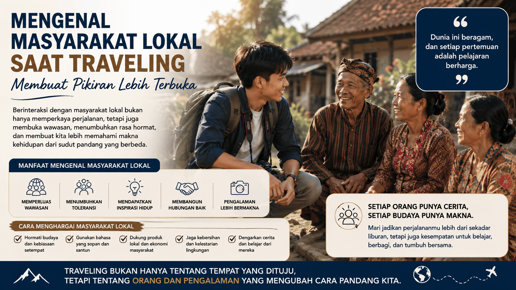 Mengenal Masyarakat Lokal Saat Traveling Membuat Pikiran Lebih Terbuka.