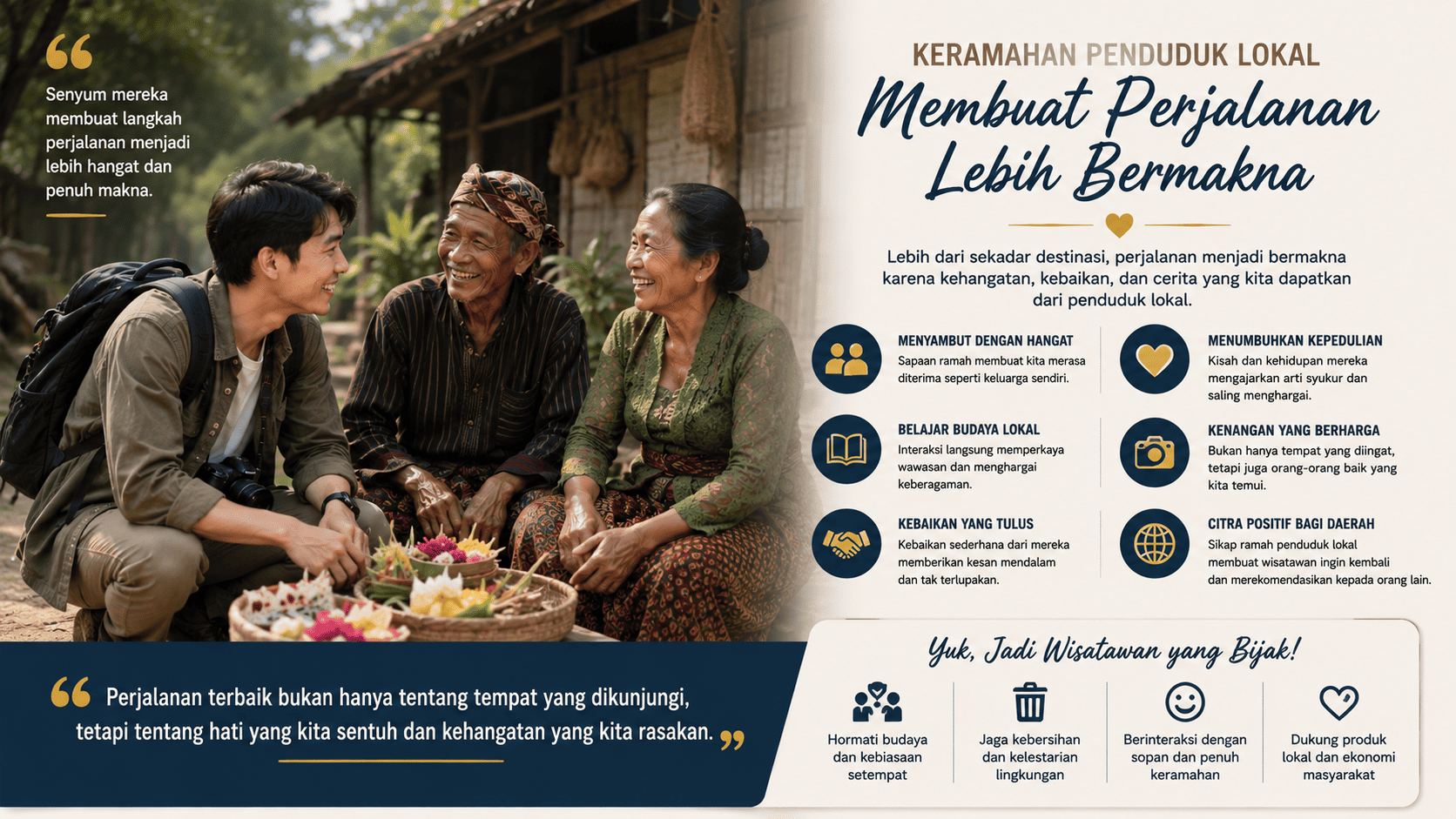 Keramahan Penduduk Lokal Membuat Perjalanan Lebih Bermakna.