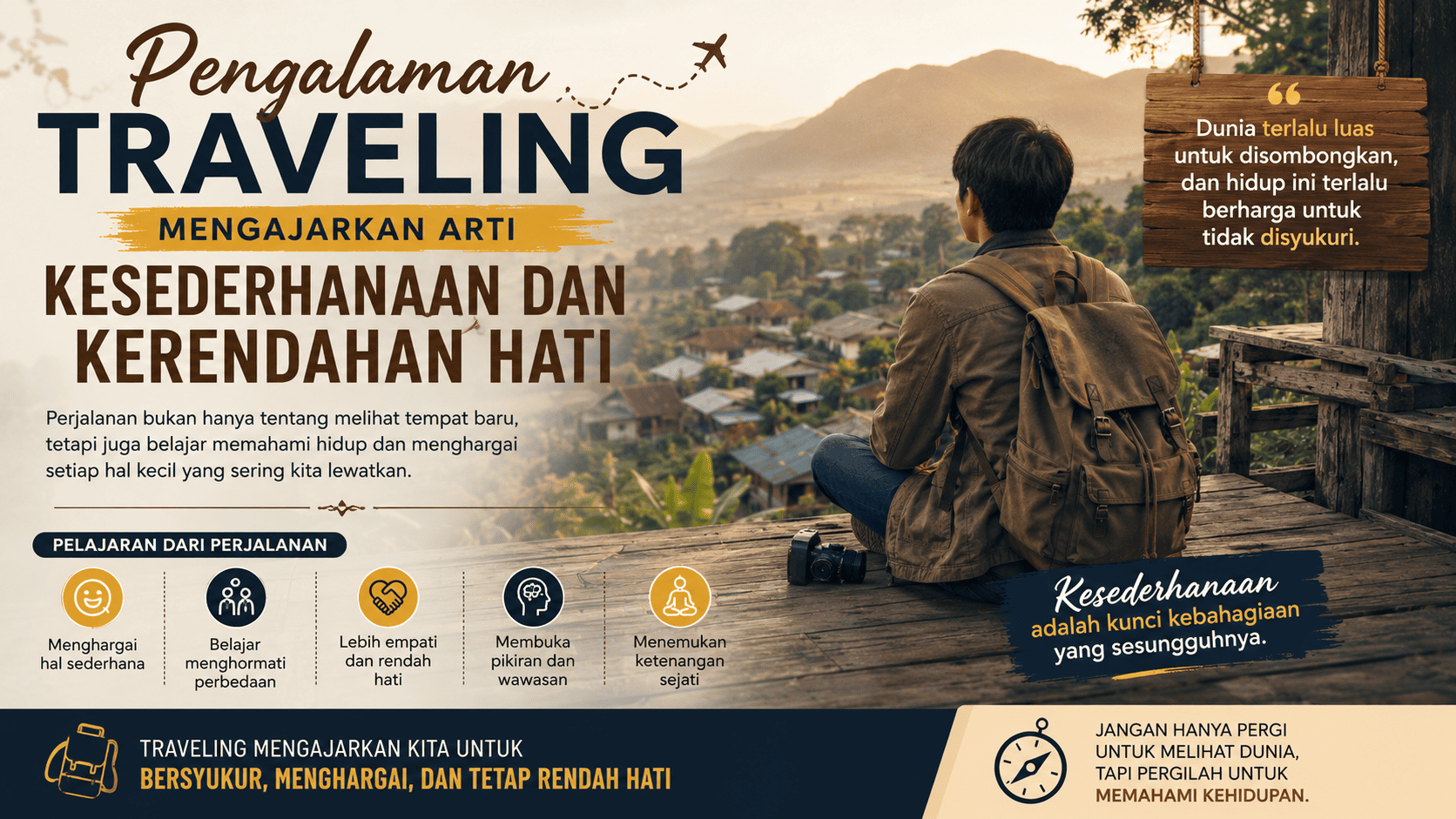 Pengalaman Traveling Mengajarkan Arti Kesederhanaan dan Kerendahan Hati.