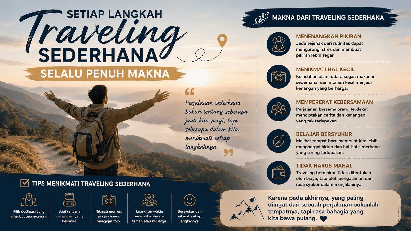 Setiap Langkah Traveling Sederhana Selalu Penuh Makna.