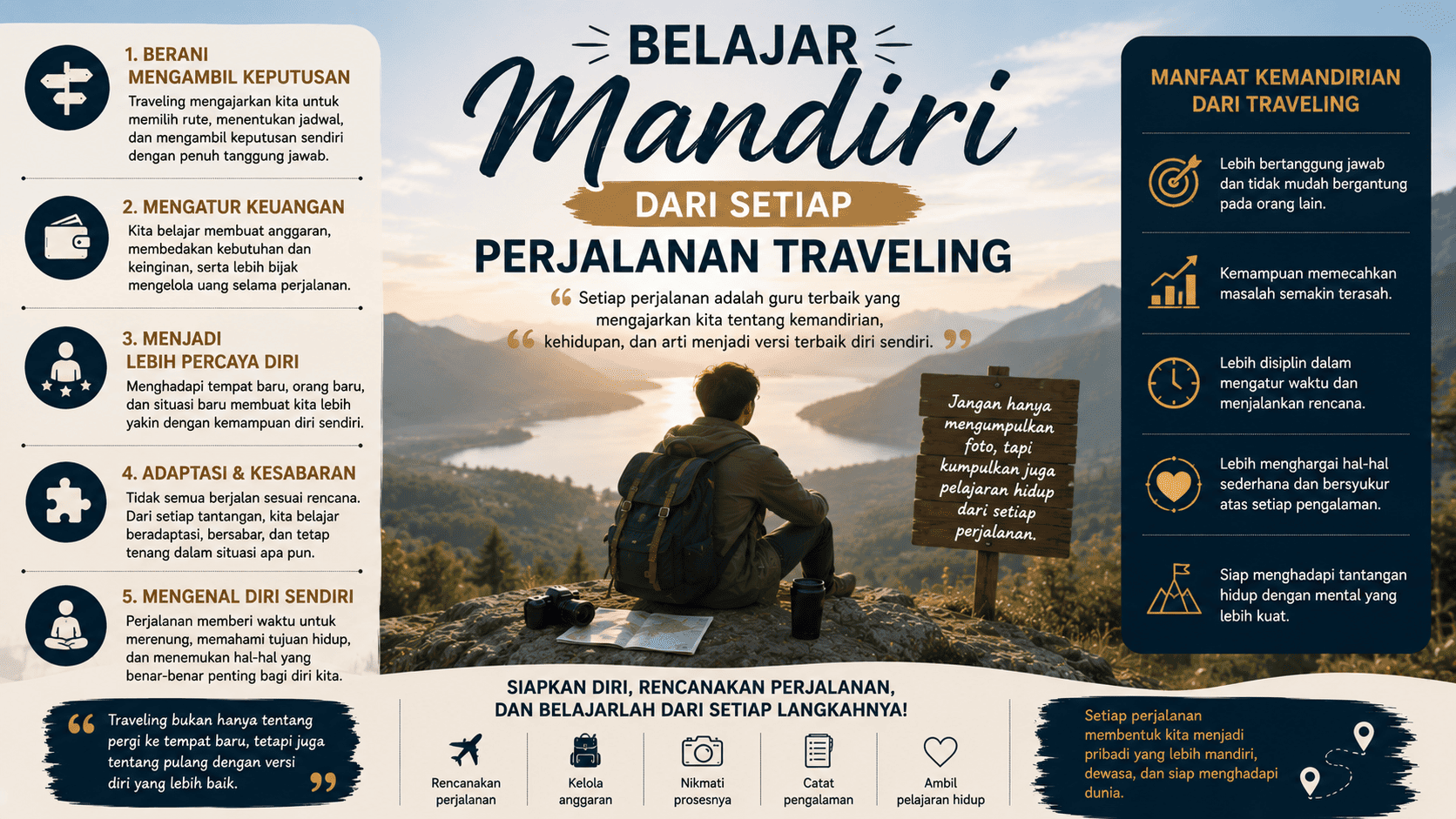 Belajar Mandiri dari Setiap Perjalanan Traveling.
