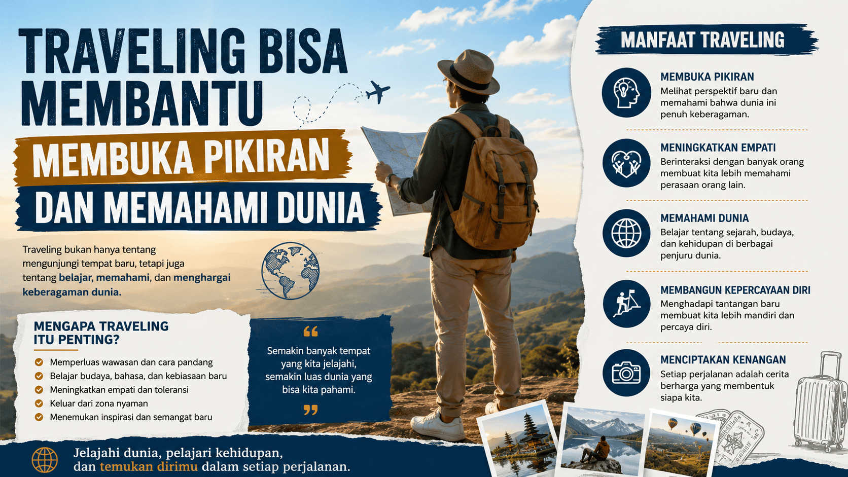 Traveling Bisa Membantu Membuka Pikiran dan Memahami Dunia.