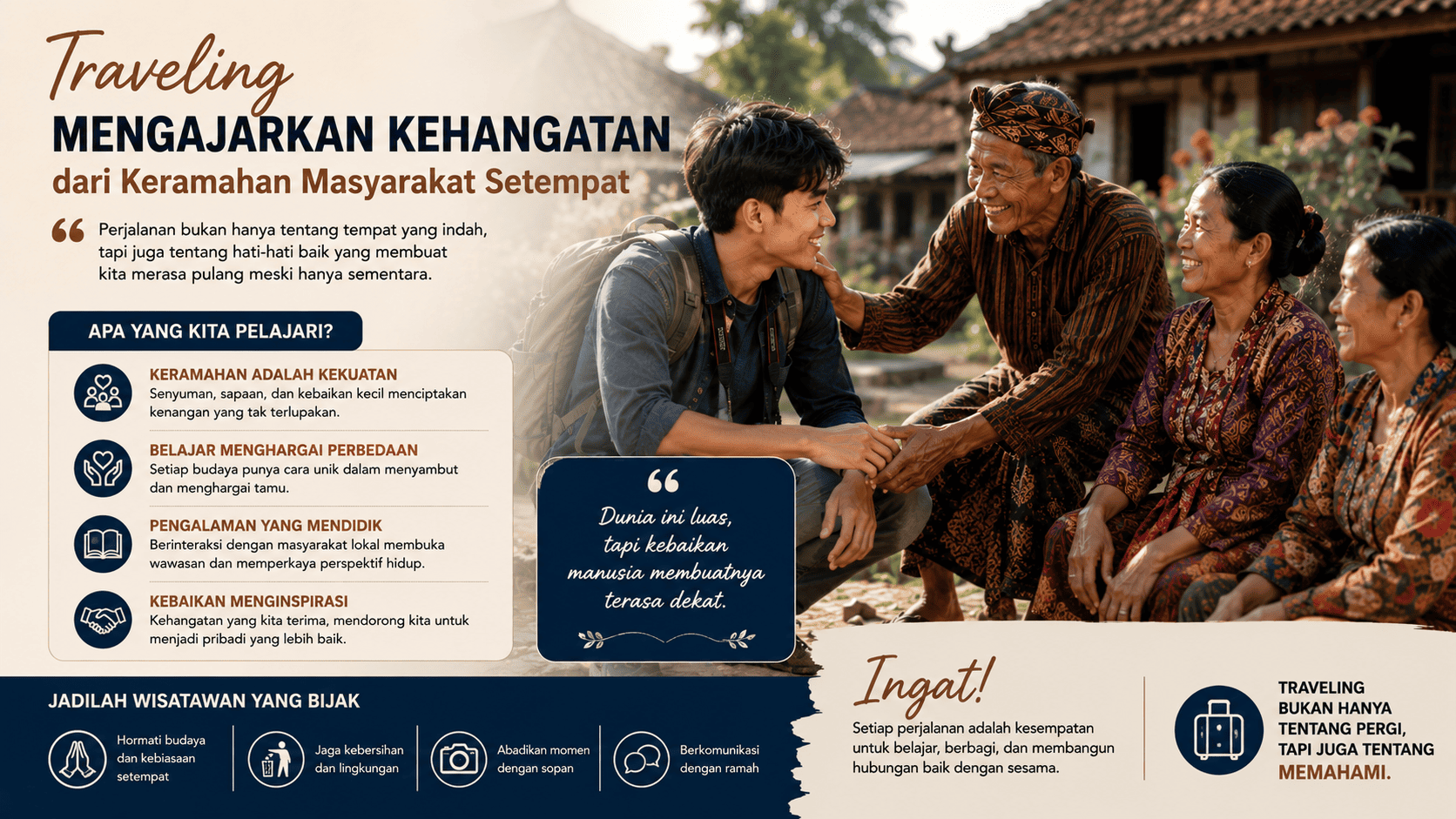 Traveling Mengajarkan Kehangatan dari Keramahan Masyarakat Setempat.