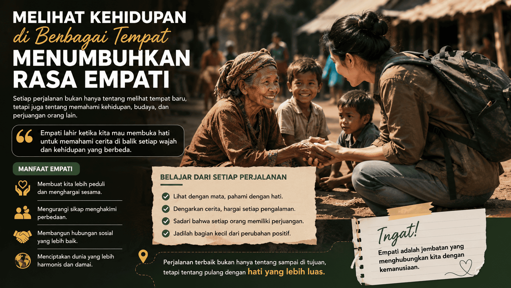 Melihat Kehidupan di Berbagai Tempat Menumbuhkan Rasa Empati.