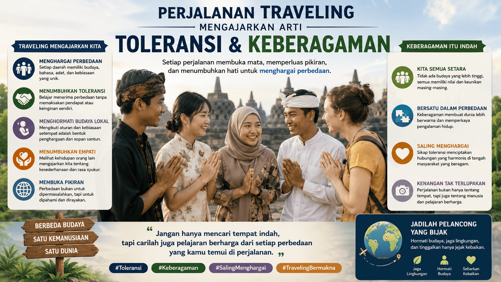 Perjalanan Traveling Mengajarkan Arti Toleransi dan Keberagaman.
