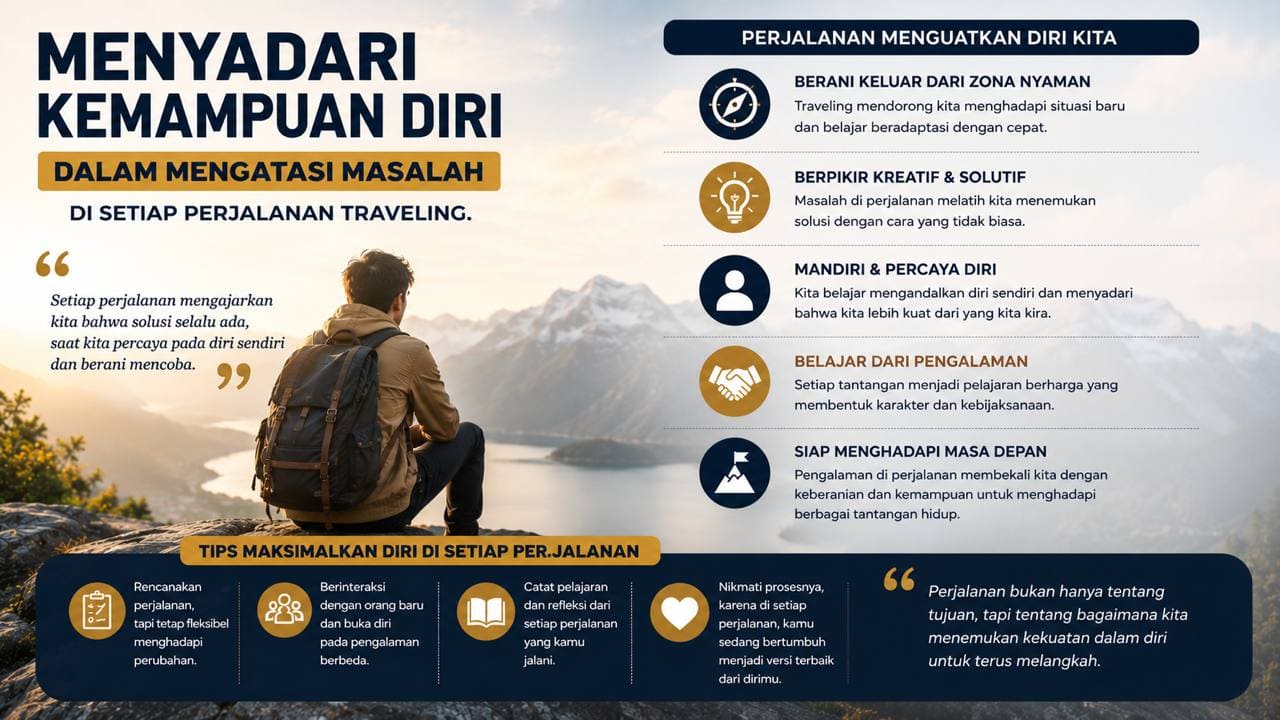 Menyadari Kemampuan Diri dalam Mengatasi Masalah di Setiap Perjalanan Traveling.