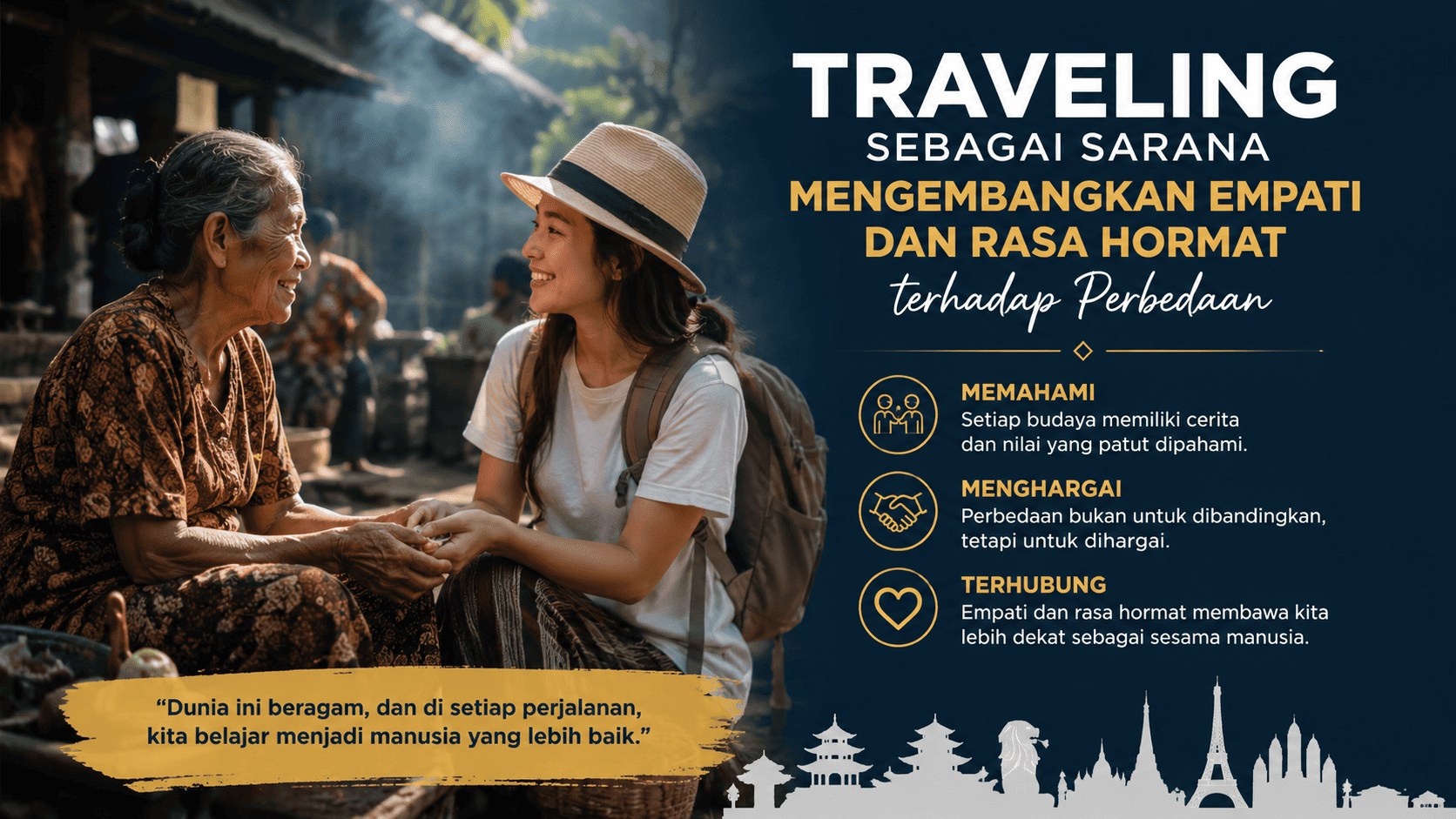 Traveling sebagai Sarana Mengembangkan Empati dan Rasa Hormat terhadap Perbedaan.