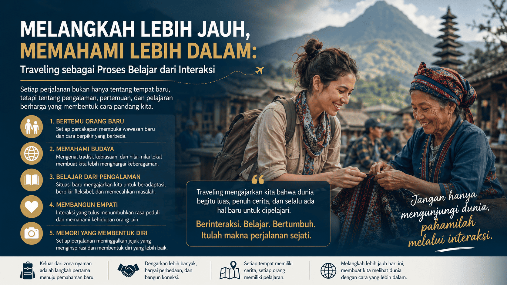 Melangkah Lebih Jauh, Memahami Lebih Dalam: Traveling sebagai Proses Belajar dari Interaksi.