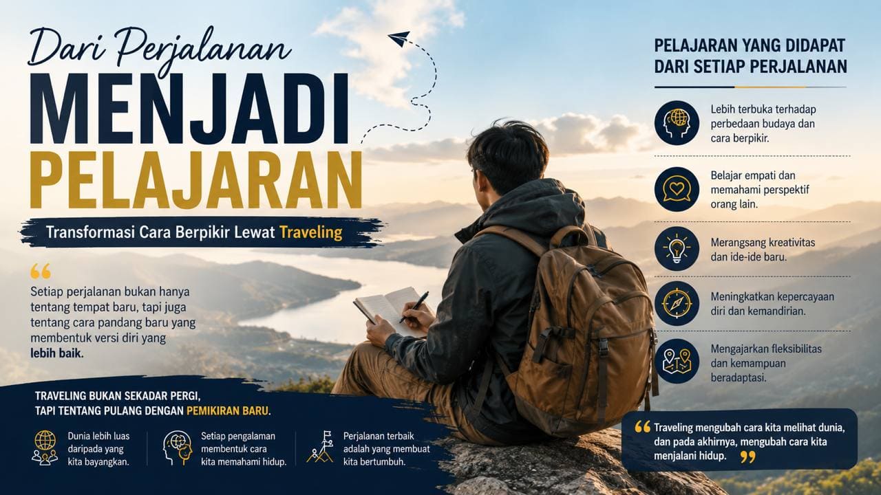 Dari Perjalanan Menjadi Pelajaran, Transformasi Cara Berpikir Lewat Traveling.
