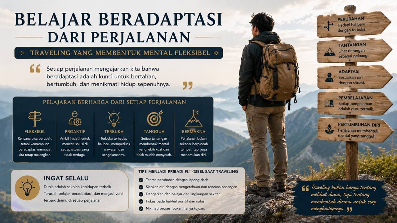 Belajar Beradaptasi dari Perjalanan, Traveling yang Membentuk Mental Fleksibel.