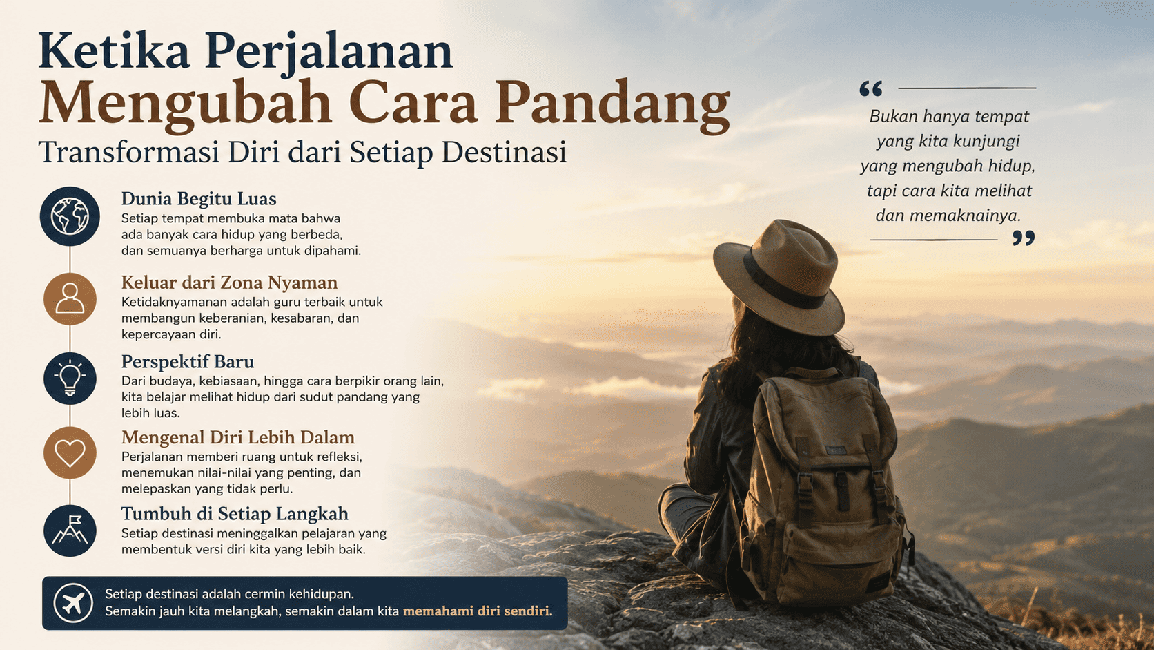 Ketika Perjalanan Mengubah Cara Pandang, Transformasi Diri dari Setiap Destinasi.