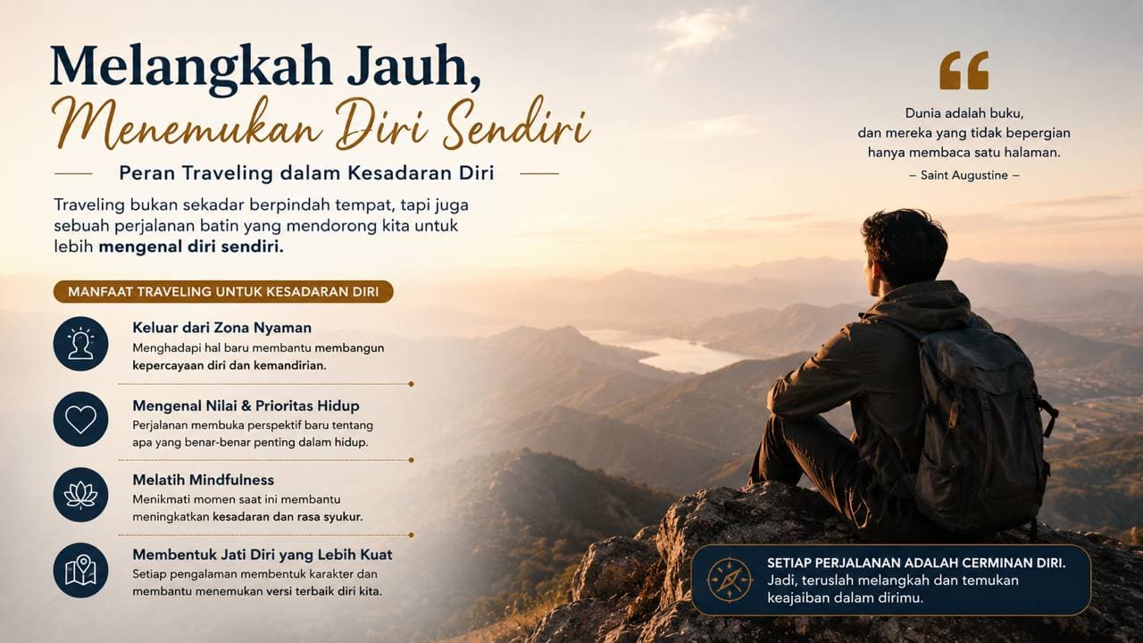 Melangkah Jauh, Menemukan Diri Sendiri, Peran Traveling dalam Kesadaran Diri.